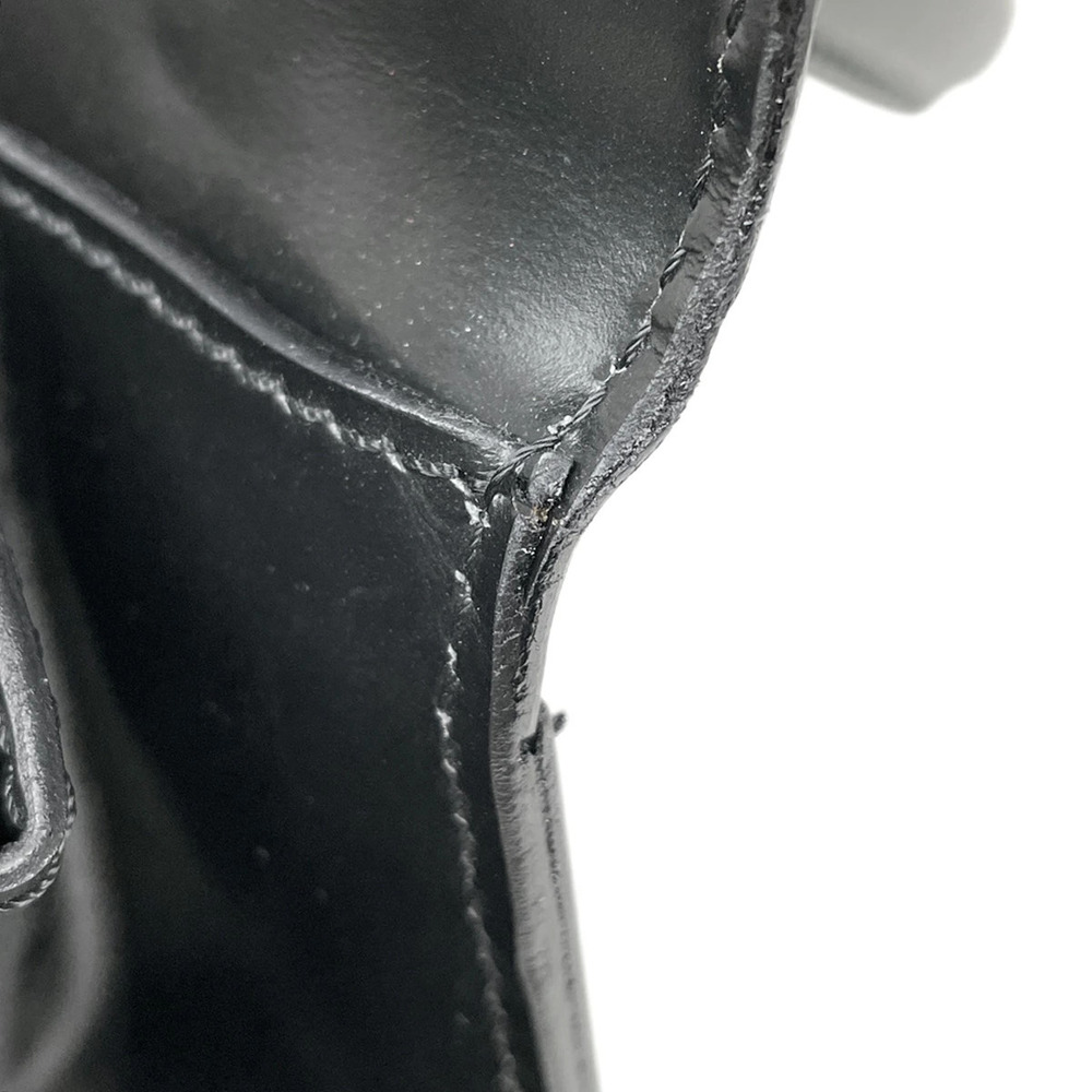 Celine Carriage Handbag Shoulder Bag Logo Leather Black - Picture 5 of 7